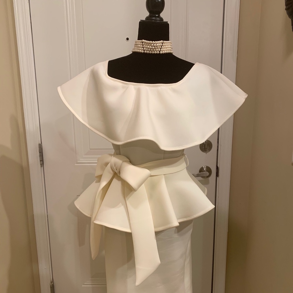Off White Peplum Dress